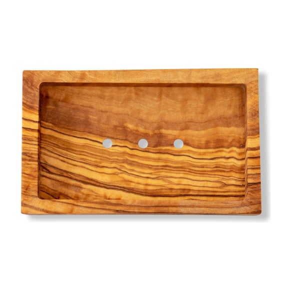 Rectangular Olive Wood Soap Dish