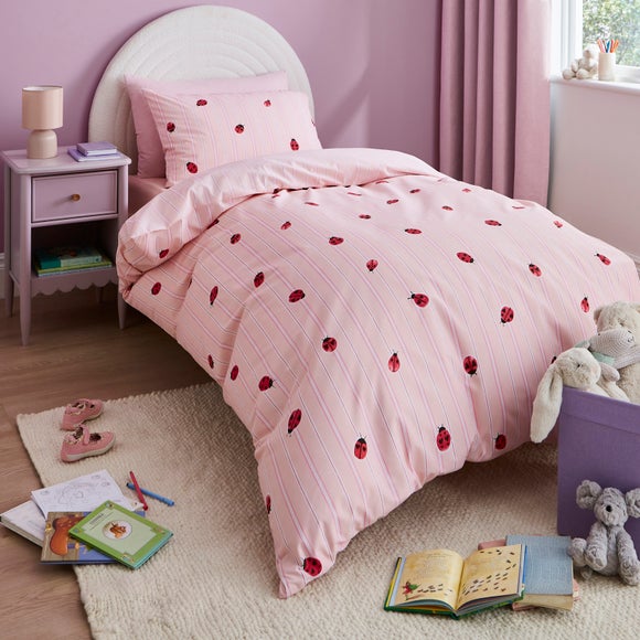Ladybird Stripe Duvet Cover and Pillowcase Set