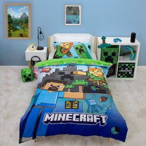 Minecraft Levels Polycotton Duvet Cover & Pillowcase Set
