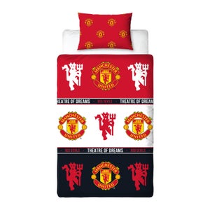Manchester United Reversible Polycotton Duvet Cover & Pillowcase Set