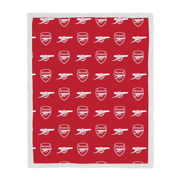 Arsenal Stamp Sherpa Fleece Blanket 100cm x 150cm
