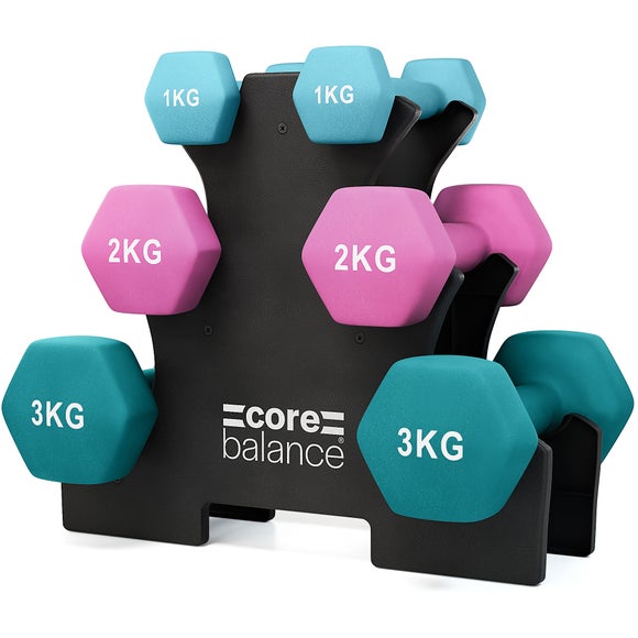 Click to view product details and reviews for Set Of 6 Core Balance Hex Dumbbells.