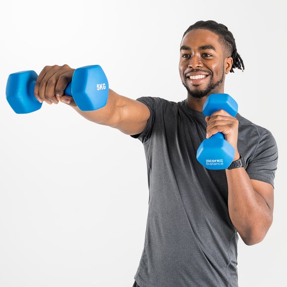 View Set Of 2 Core Balance Hex Neoprene Dumbbells View Set Of 2 Core Balance Hex Neoprene Dumbbells