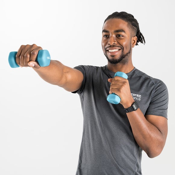 View Set Of 2 Core Balance Hex Neoprene Dumbbells View Set Of 2 Core Balance Hex Neoprene Dumbbells