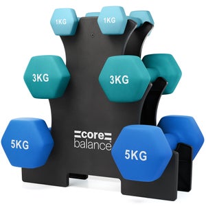 Set Of 6 Core Balance Hex Dumbbells