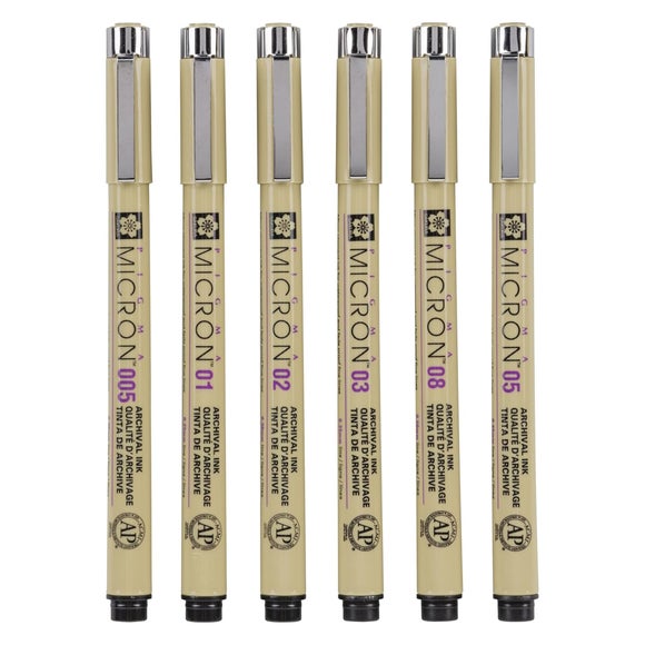 Sakura Pigma Micron Black Fineliner Pen Set