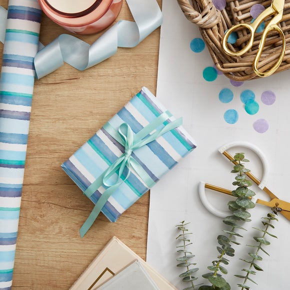 3m Blue Stripes Wrapping Paper