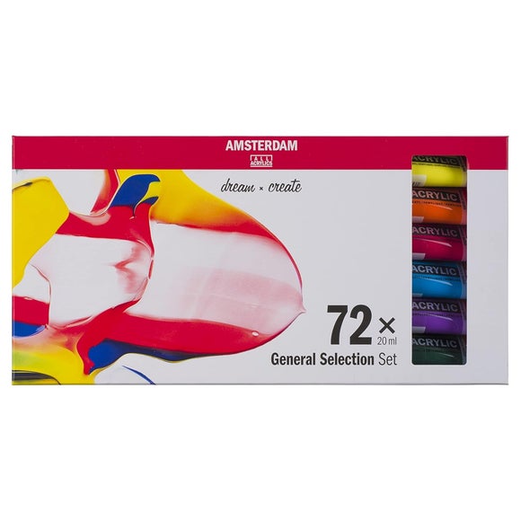 Amsterdam Pack of 72 20ml Acrylic Paints