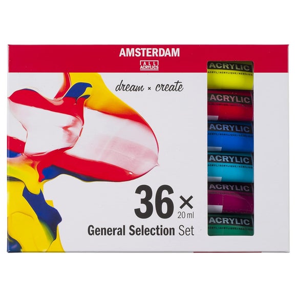 View Amsterdam 20ml Multicoloured Acrylic Paint Set View Amsterdam 20ml Multicoloured Acrylic Paint Set
