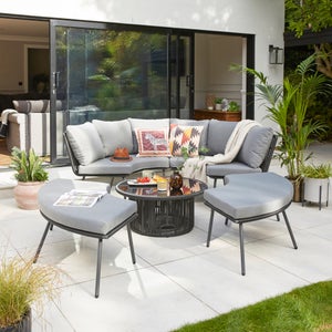 Madrid Circular Sofa Set With Rising Table