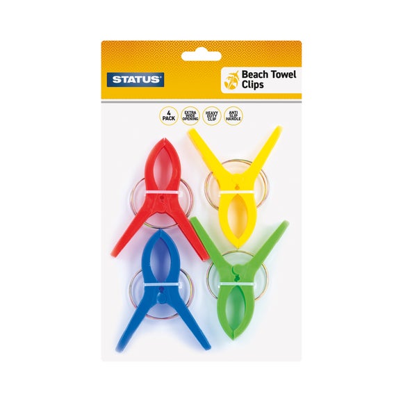 Pack of 4 Status Sunbed Towel Clips