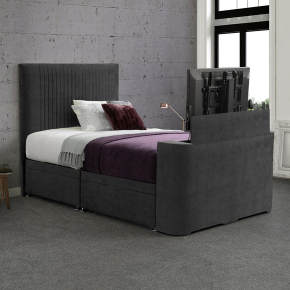 Sweet Dreams Gaia Vertical Pleated Side Lift Ottoman TV Bed