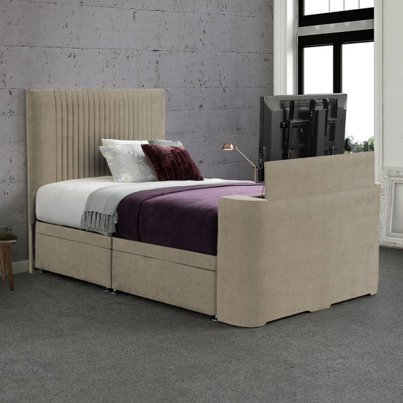 Sweet Dreams Gaia Vertical Pleated Side Lift Ottoman TV Bed