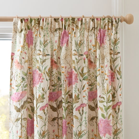 Voyage Delamere Blossom Pencil Pleat Curtains