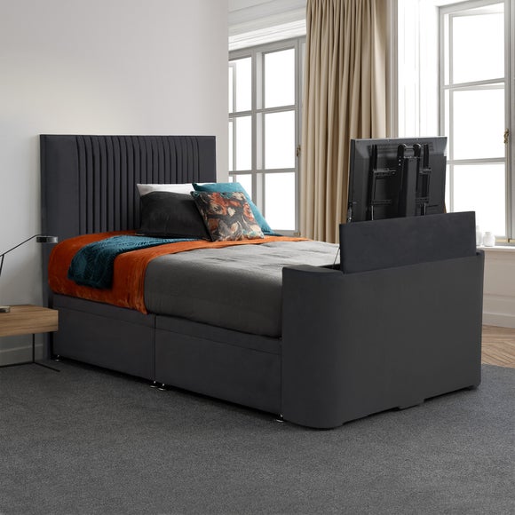 Sweet Dreams Opulence Vertical Pleated Side Lift Ottoman TV Bed