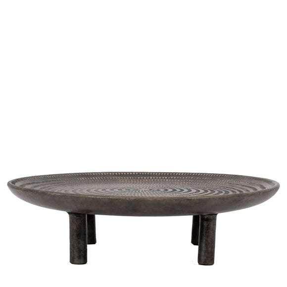 Click to view product details and reviews for Cedar Sage Sgraffito Footed Decorative Tray.