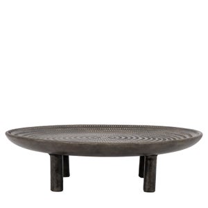 Cedar & Sage Sgraffito Footed Decorative Tray
