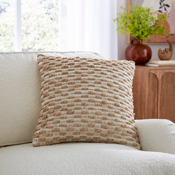 Jute Loop Striped Square Cushion