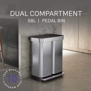 Simplehuman 58l Dual Compartment Rectangular Bin
