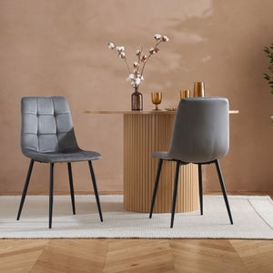 Axel Set Of 2 Button Back Velvet Dining Chairs