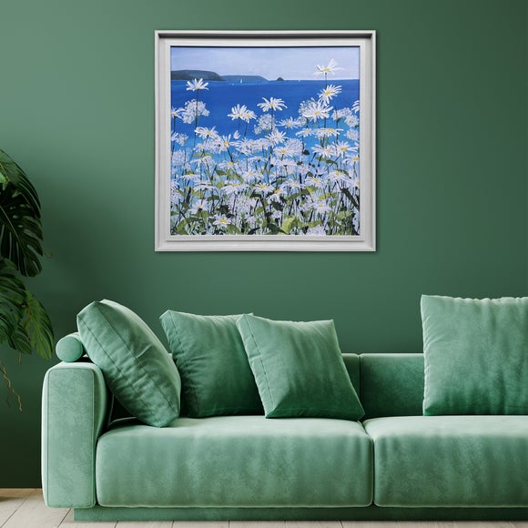 Daisies and Valerian by Claire Henley Framed Canvas