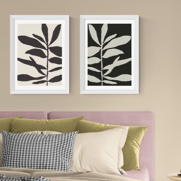 East End Prints Set of 2 Linocut Branch Prints