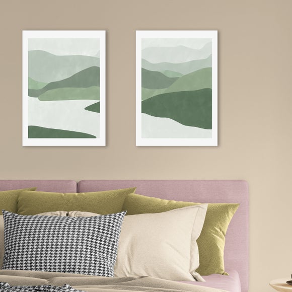 East End Prints Set of 2 Green Landscape Prints