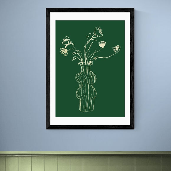 East End Prints Roses on Green Print