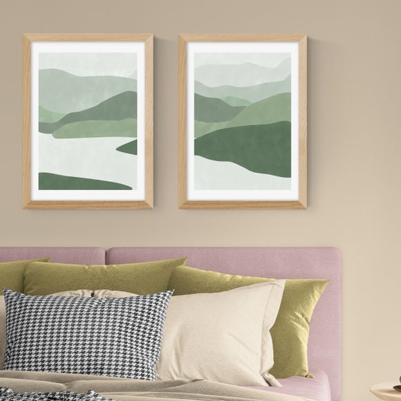 East End Prints Set Of 2 Green Landscape Prints