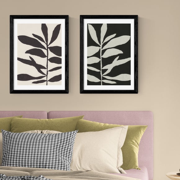 East End Prints Set of 2 Linocut Branch Prints