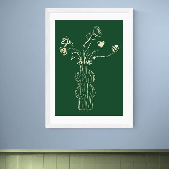 East End Prints Roses on Green Print
