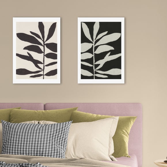 East End Prints Set of 2 Linocut Branch Prints