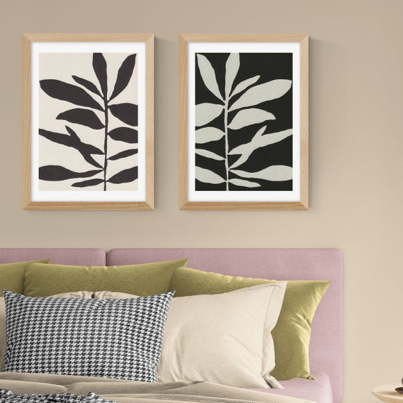 East End Prints Set of 2 Linocut Branch Prints