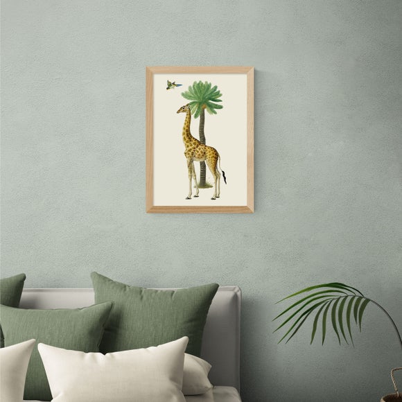 East End Prints Giraffe & Bird Print