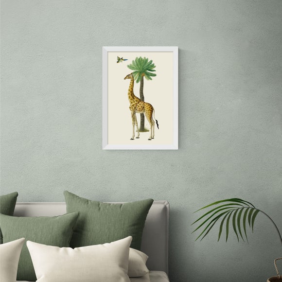 East End Prints Giraffe & Bird Print