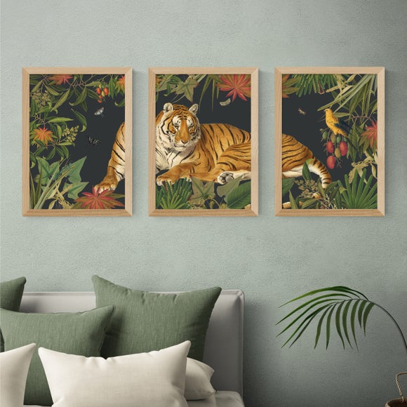 East End Prints Set Of 3 Tiger Prints