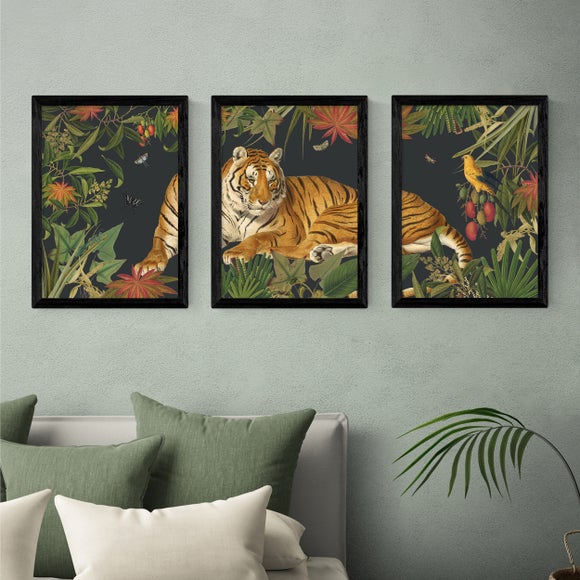 East End Prints Set Of 3 Tiger Prints