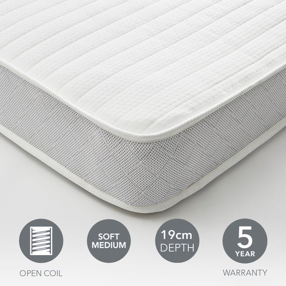 Dunelm Rolled Open Coil Mattress, 19cm
