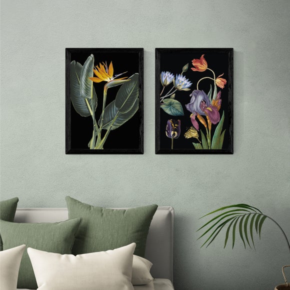 View East End Prints Set Of 2 Dark Florals Prints View East End Prints Set Of 2 Dark Florals Prints