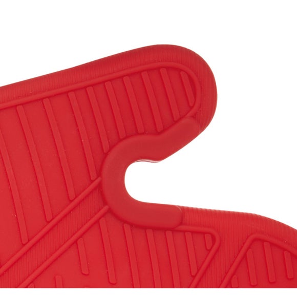 MasterClass Silicone Seamless Single Oven Glove with Cotton Sleeve Red