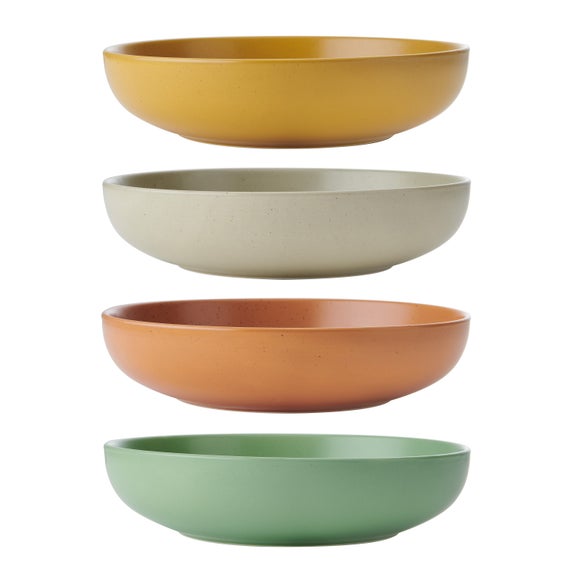 KitchenCraft Set of 4 Idilica Stoneware Coupe Bowl Set