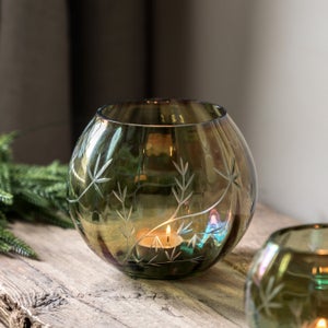 Cedar & Sage Bloom Engraved Shimmer Tealight Holder