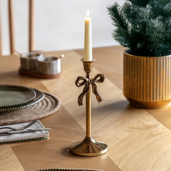 Festive Bow Dinner Candle Holder