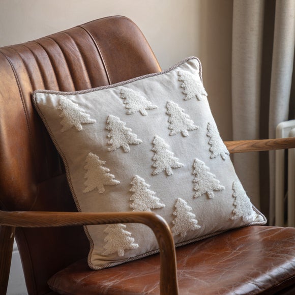 Christmas Tree Stitched Pattern Square Cushion