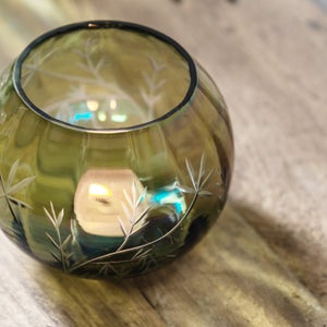 Cedar & Sage Bloom Engraved Shimmer Tealight Holder