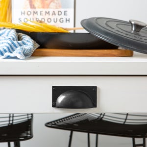 Hammer & Tongs Set Of 6 Rectangle Cup Shaped Cabinet Handles