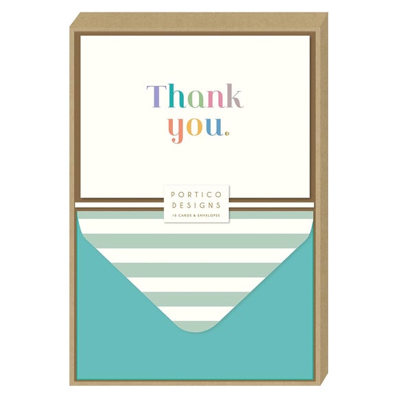 Pack of 10 Thank You Notecards with Envelopes
