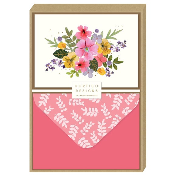 Pack of 10 Pressed Petals Notecards with Envelopes