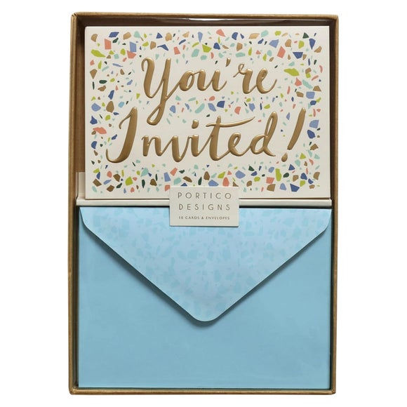 Pack of 10 You're Invited Notecards with Envelopes