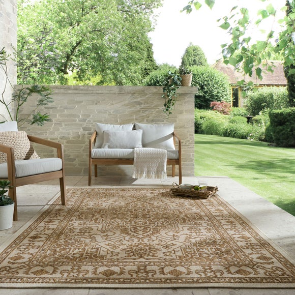 Traditional Border Indoor Outdoor Rug